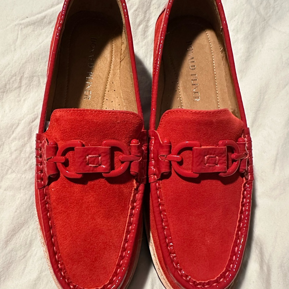 Donald J. Pliner Red Suede Loafers